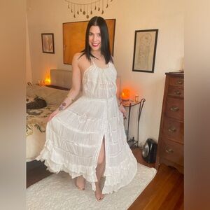 Free People Dolly Bodysuit Dress in white